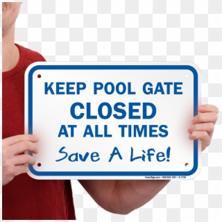 Keep Pool Gate Closed Signs - Learning, HD Png Download