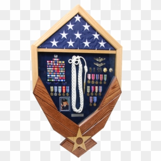 Air Force Wings Shadow Box Display With Flag - Emblem, HD Png Download