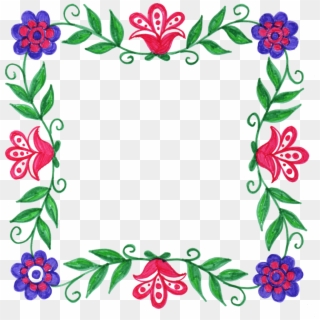 Flower Frame Colorful Png Transparent Onlygfx Ⓒ - Frame Png Flower Square, Png Download