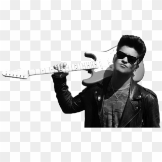 Bruno Mars Number - Bruno Mars Playing Guitar Black And White, HD Png Download
