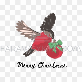 Bullfinch Christmas Cartoon Winter Bird Vector Illustration - Cockatiel, HD Png Download