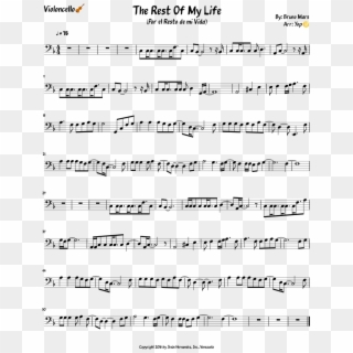 The Rest Of My Life - Rest Of My Life Bruno Mars Sheet Music, HD Png Download