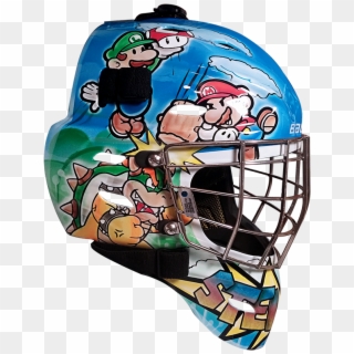 Mario Right Goalie Mask, Masks, Brother, Sibling, Face - Face Mask, HD Png Download