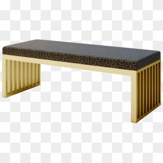 Modern Bench With Cheetah Print Upholstery Entryway - Bench, HD Png Download