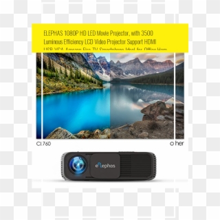 Elephas 1080p Hd Led Movie Projector, With 3500 Luminous - Samsung Hospitality Tv 32, HD Png Download