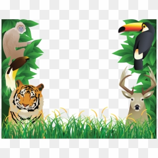 Jungle Animal Background Clipart - Jungle Clipart, HD Png Download