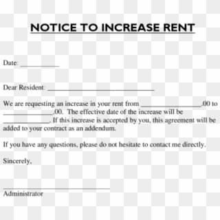 Increase Rent Letter 637185 - Progress Report Letter Form, HD Png Download