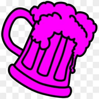 Pink Outline Beer Mug Clip Art - Pink Beer Png, Transparent Png