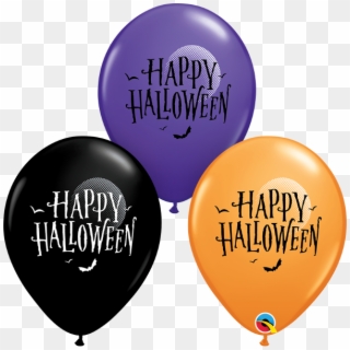 Halloween Moon & Bats Balloons - Happy Halloween Balloon, HD Png Download