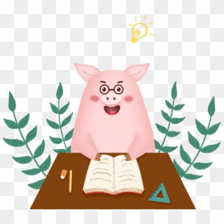 Pig Cartoon Learning Scene Class Exam Png And Psd - Court Of Law Symbol, Transparent Png