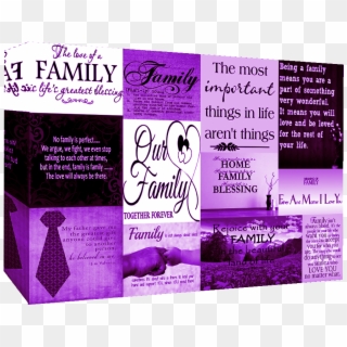 Familyquotessmallpurple - Family Quotes Wall Canvas, HD Png Download