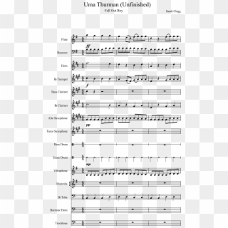 Sheet Music Made By Captain Pringle For 15 Parts - Uma Thurman Drum Sheet Music, HD Png Download