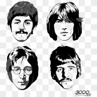 Beatles Png Free Download - Beatles Faces, Transparent Png