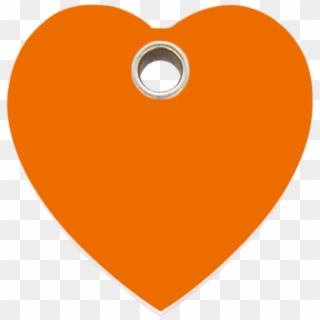 Orange Heart Plastic Pet Tag - Orange Heart, HD Png Download