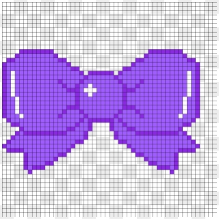 Big Cute Purple Perler Bow Perler Bead Pattern / Bead - Bow Perler Pattern, HD Png Download