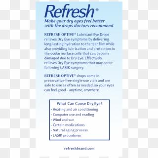 Refresh Optive Lubricant Eye Drops 60-0 - Refresh Plus, HD Png Download