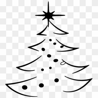 Abstract Christmas Tree Clipart Black And White, HD Png Download