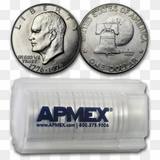 1976 D Clad Eisenhower Dollars 20 Coin Roll Bu - Quarter, HD Png Download