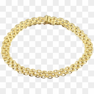 14k Fancy Link Bracelet - Pulseira Elo Ouro Feminina, HD Png Download
