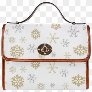 Silver And Gold Snowflakes On A White Background 2 - Handbag, HD Png Download