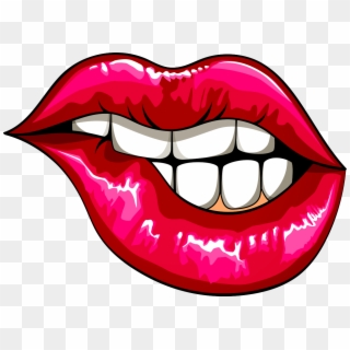 Home > Printed Decals > Lips > Lips Decal - Lip Bite, HD Png Download