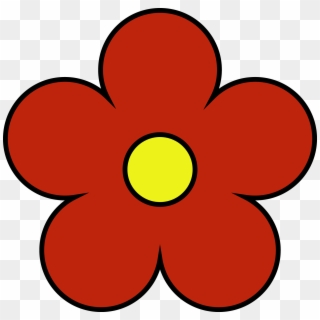 Outside Red Inside Yellow Flower Png Clipart - Simple Flower Clip Art, Transparent Png