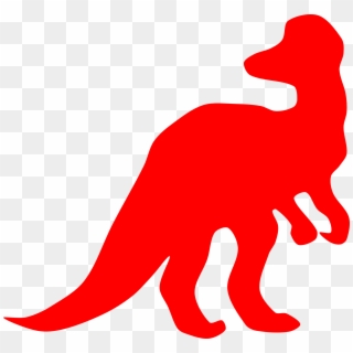 Dinosaur Clipart Red - Dinosaur Silhouette Clipart Red, HD Png Download