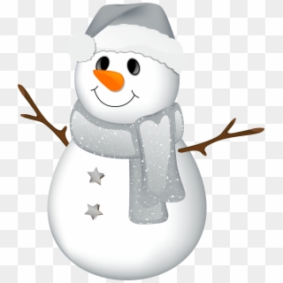 Transparent Snowman With Grey Hat Clipart - Snowman Clipart Transparent Background, HD Png Download