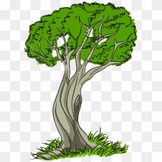 Nature Trees Tree With Grass - Nature Clip Art, HD Png Download