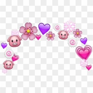 Cute Heart Pink Head Pig Crown, HD Png Download