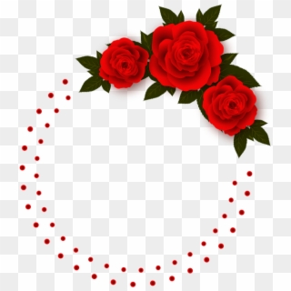 Red Flower Frame Png - Art Of Rose Flower, Transparent Png