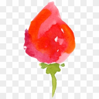 Red Flower Transparent Decorative - Watercolor Paint, HD Png Download