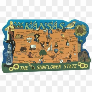 Cat's Meow Village United States Map, Kansas Sunflower, HD Png Download