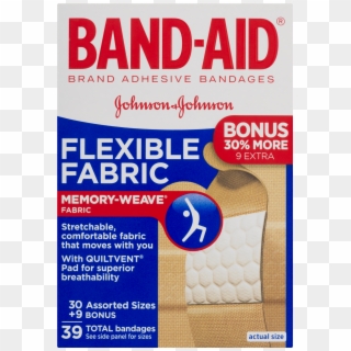 Johnson & Johnson Band-aid Flexible Fabric Adhesive - Adhesive Bandage, HD Png Download