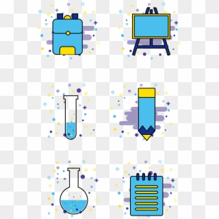 Mbe Style Student School Supplies Commercial Icon Elements - Graphic Design, HD Png Download