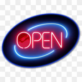 Purcell Open Sign Oval - Neon Sign, HD Png Download
