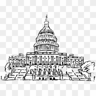 Us Capitol Building Drawing Png Black And White - Us Capitol Clip Art, Transparent Png