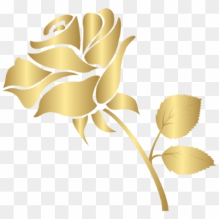 Free Png Download Decorative Gold Rose Clipart Png - Gold Rose Clip Art, Transparent Png
