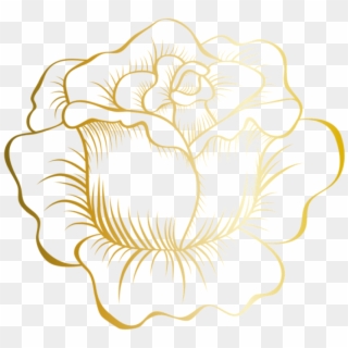 Download Golden Rose Clipart Png Photo - Transparent Gold Flowers Png, Png Download