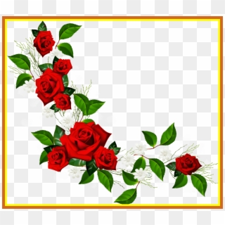 Shocking White Rose Clipart Flower Heart Many Interesting - Rose Frame Png, Transparent Png