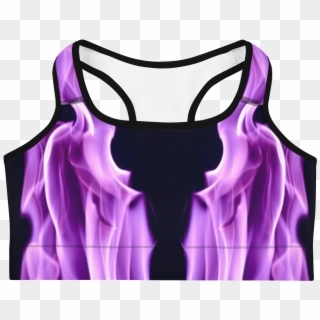 Purple Flame Sports Bra - Active Tank, HD Png Download