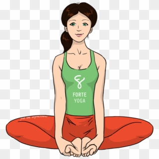 Graphic Freeuse Library Bound Angle Yoga Forte - Bound Angle Pose Cartoon, HD Png Download