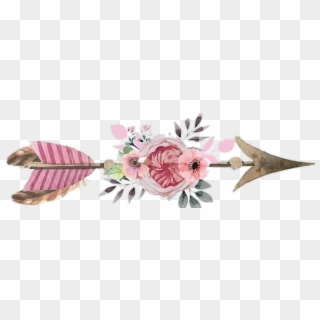 #arrowhead #arrow #flecha #pngstickers #png #watercolor - Floral Arrow Clipart, Transparent Png