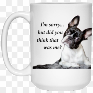 Wink's Apologetic Boston Terrier 15 Oz - Your Design Here Mug Png, Transparent Png