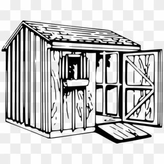 Shed Garden Buildings Black And White Shade - Shed Black And White, HD Png Download