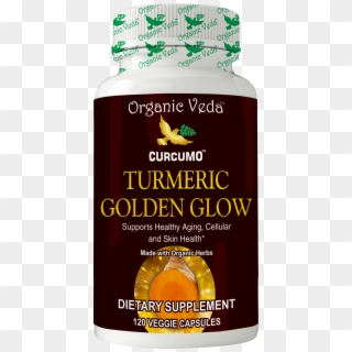 Turmeric Golden Glow Veggie Capsules Dietary Supplement - Gujarati Cuisine, HD Png Download