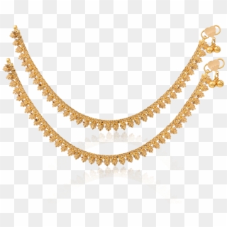 Glorious Gold Leaves Anklet - Silver Choker Necklace India, HD Png Download