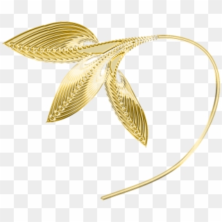Gold Decorative Leaves Png Clipart - Insect, Transparent Png