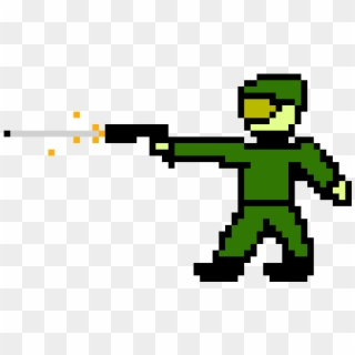 Soldier Guy - Pixel Art Man With Gun, HD Png Download