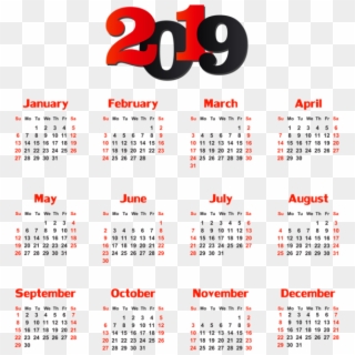 Calendar Transparent Png Clip Art - 2019 Calendar Png, Png Download